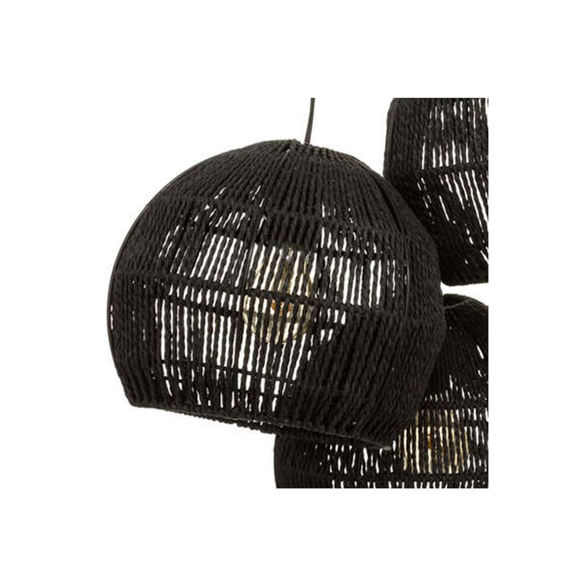 ATMOSPHERA Lampe Suspension 3 Têtes  Tropique  95cm Noir