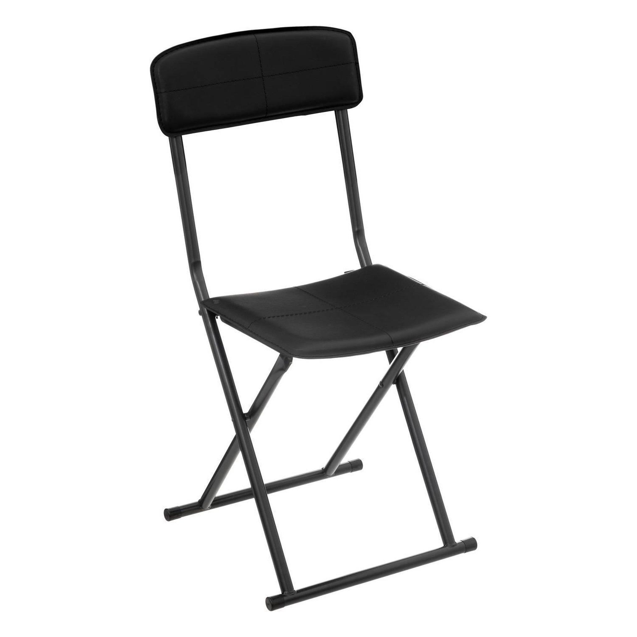 FIVE Chaise pliante en simili cuir - noir