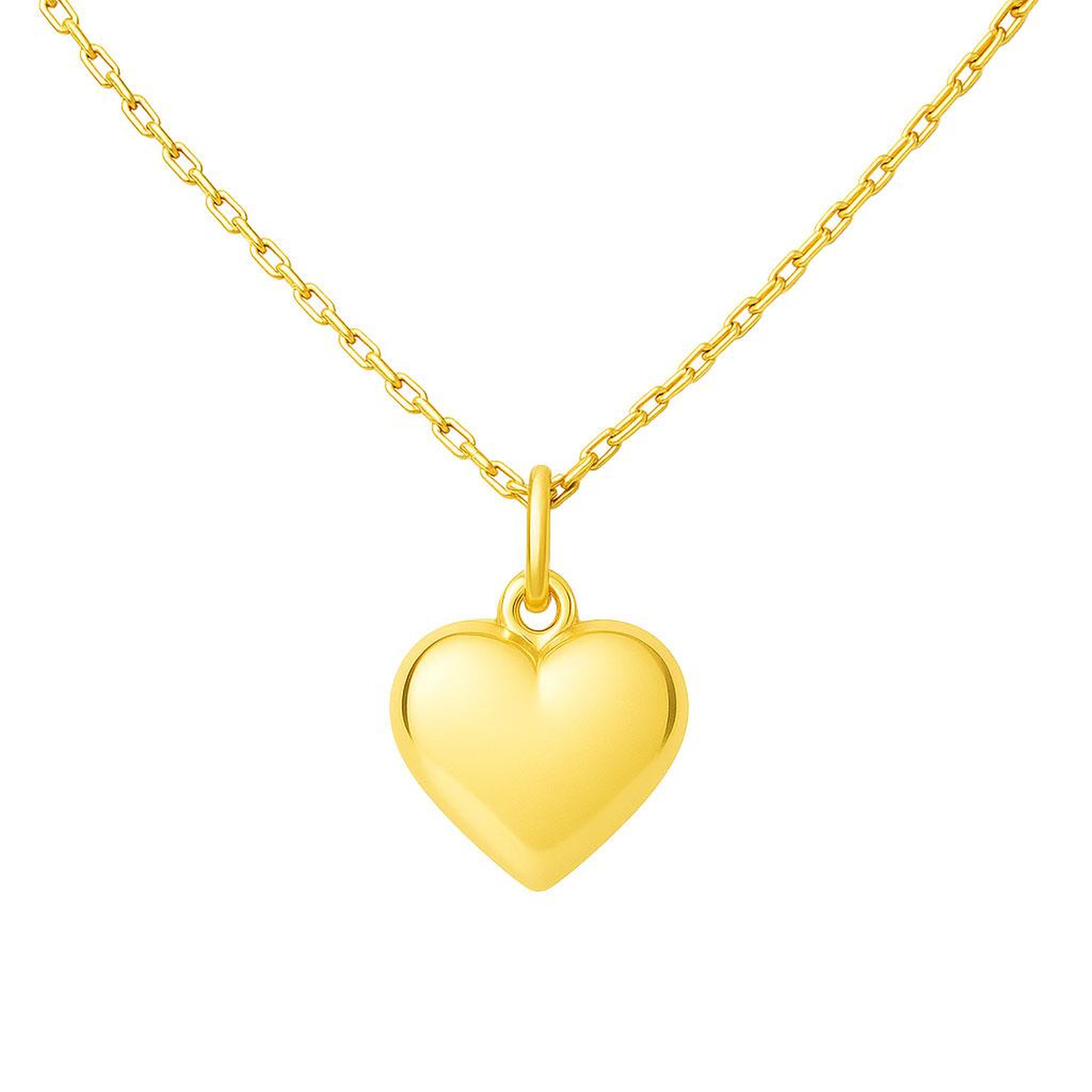 L'ATELIER D'AZUR Pendentif Or 18 Carats 750/000 Jaune Motif Coeur - Collier Chaine Dorée Offerte
