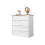 Voir la diapositive 4 : BEST MOBILIER Francesco - commode - effet bois et blanc - 92 cm