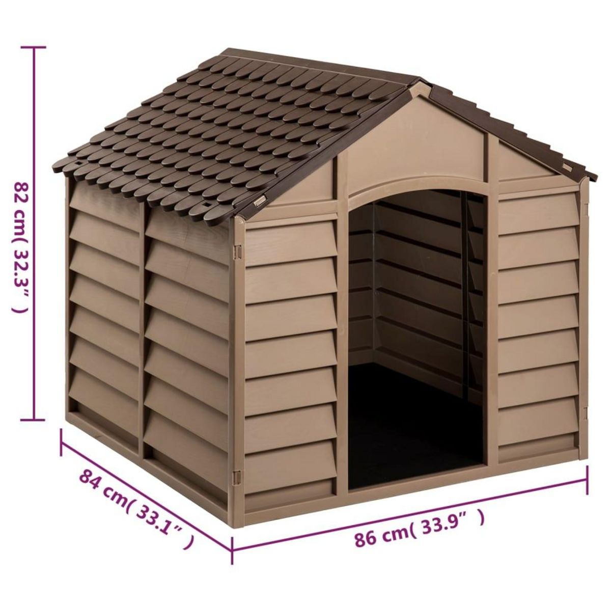 VIDAXL Niche pour chien Marron 86x84x82 cm Polypropylene