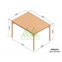 Voir la diapositive 2 : JARDIDECO Pergola en bois Dijon avec toit 400 x 300 cm - Maderland
