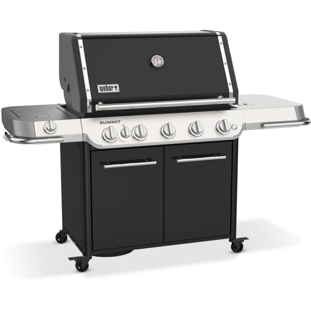 Weber Barbecue gaz Summit FS38 E black 5 brûleurs sur chariot, 91x49 cm réchaud latéral