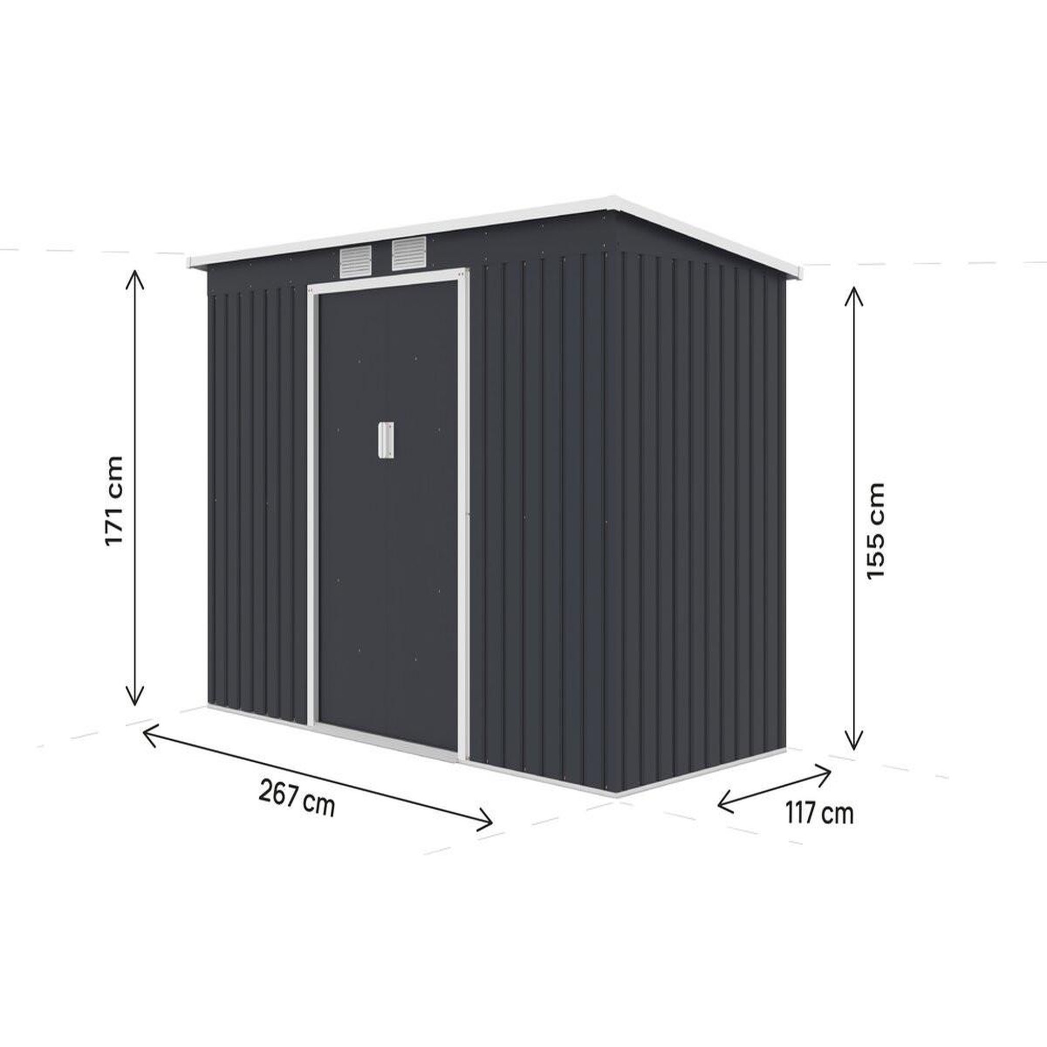 Voir la diapositive 3 : Habitat et Jardin Abri de jardin en métal avec toit monopente  orlando  - 3,64 m² - gris