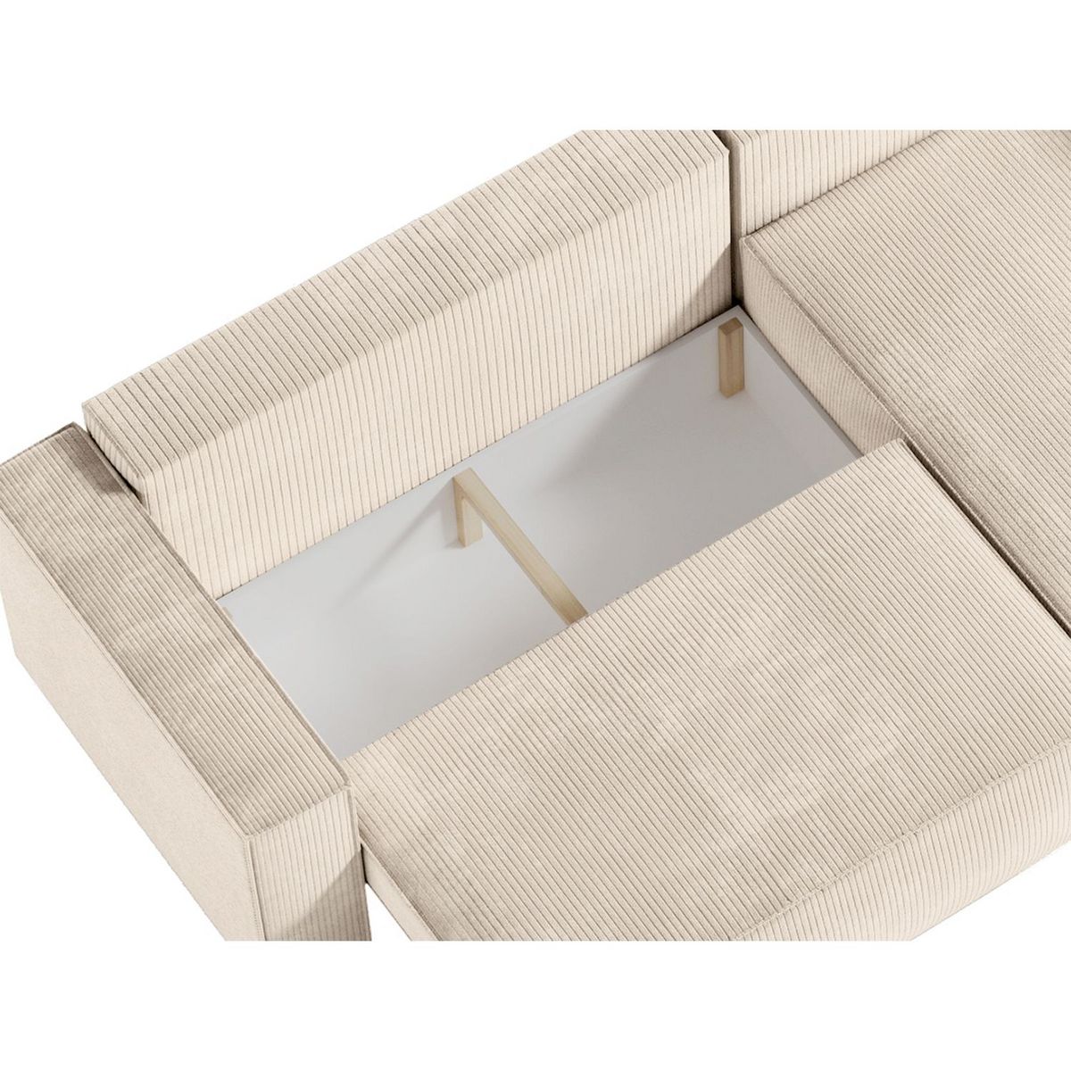 Canapé d'angle convertible réversible 3 places velours côtelé DAPHNE