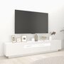 VIDAXL Meuble TV avec lumieres LED Blanc 200x35x40 cm
