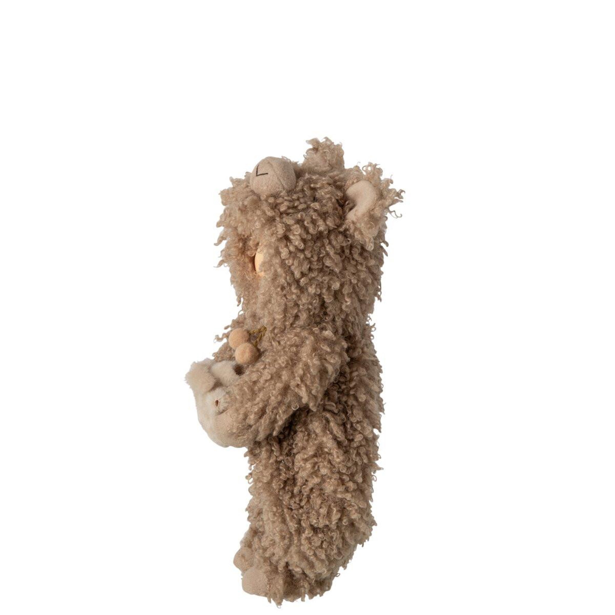 Voir la diapositive 2 : J-LINE Statuette enfant en mouton  laszlo  47cm marron