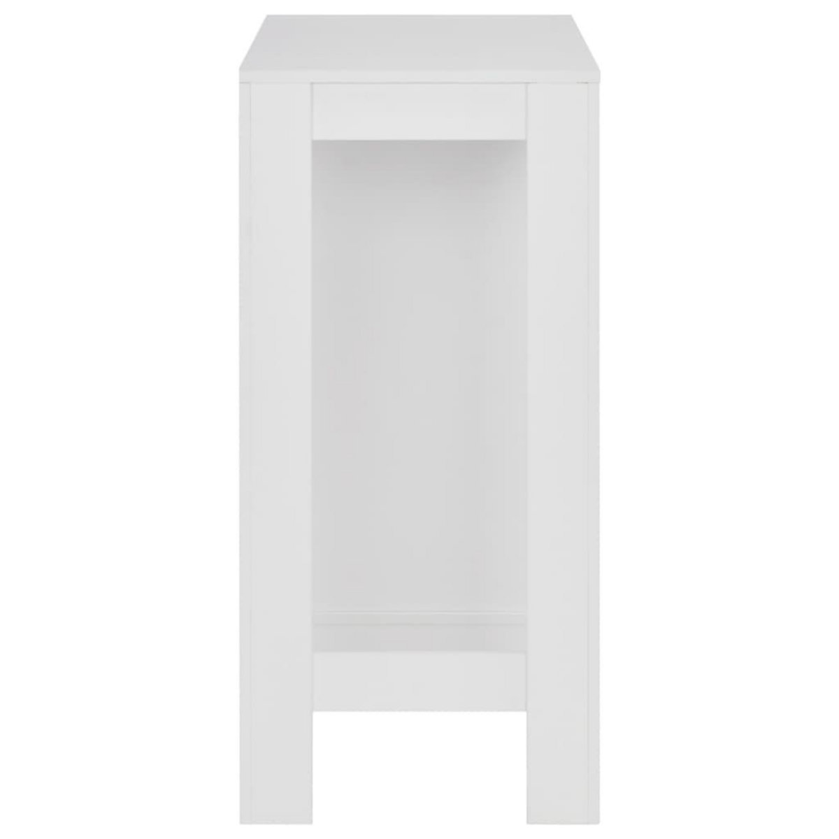 VIDAXL Table de bar avec etagere Blanc 110x50x103 cm