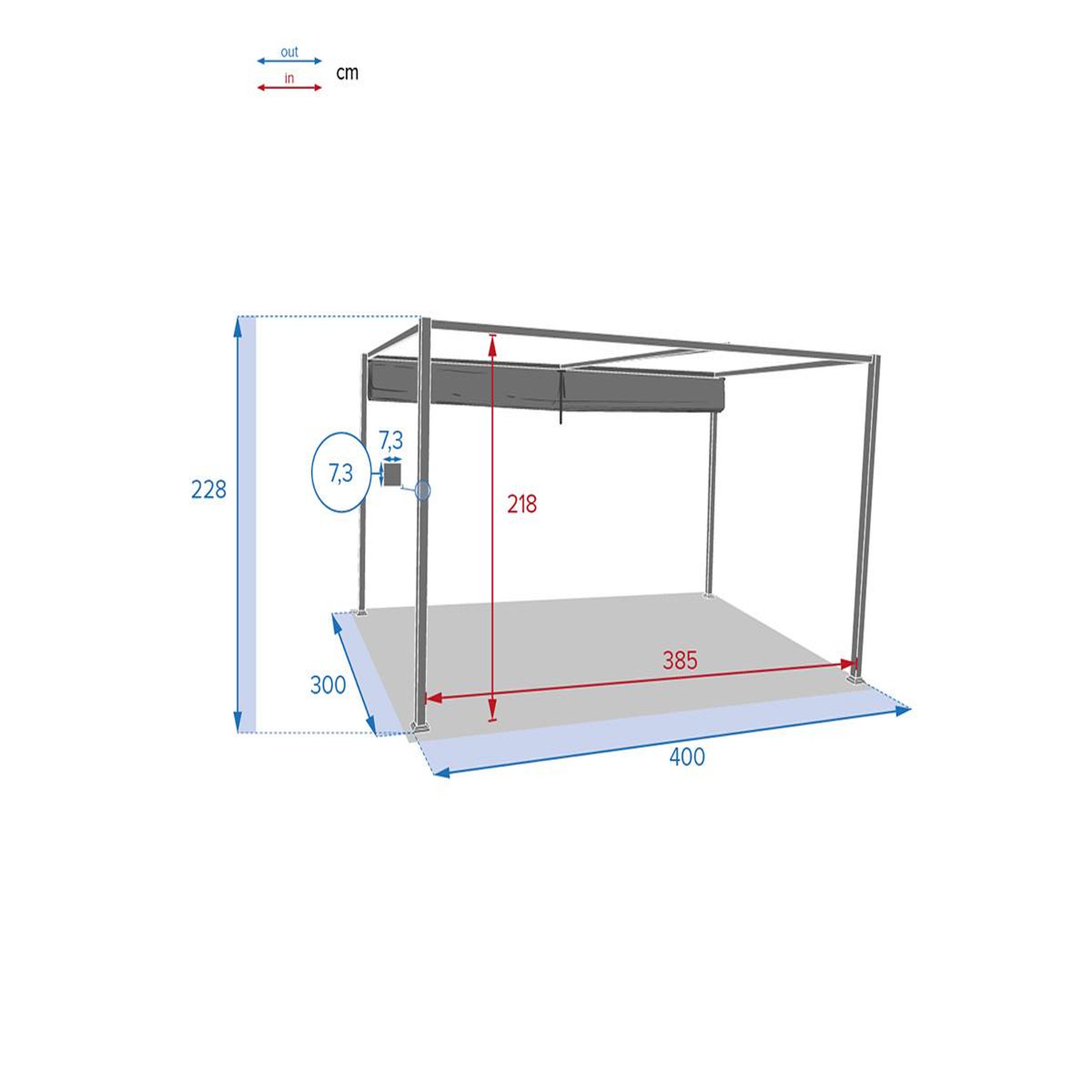 Voir la diapositive 5 : HESPERIDE Tonnelle de jardin en aluminium ardoise palmeira 4 x 3 m - hespéride
