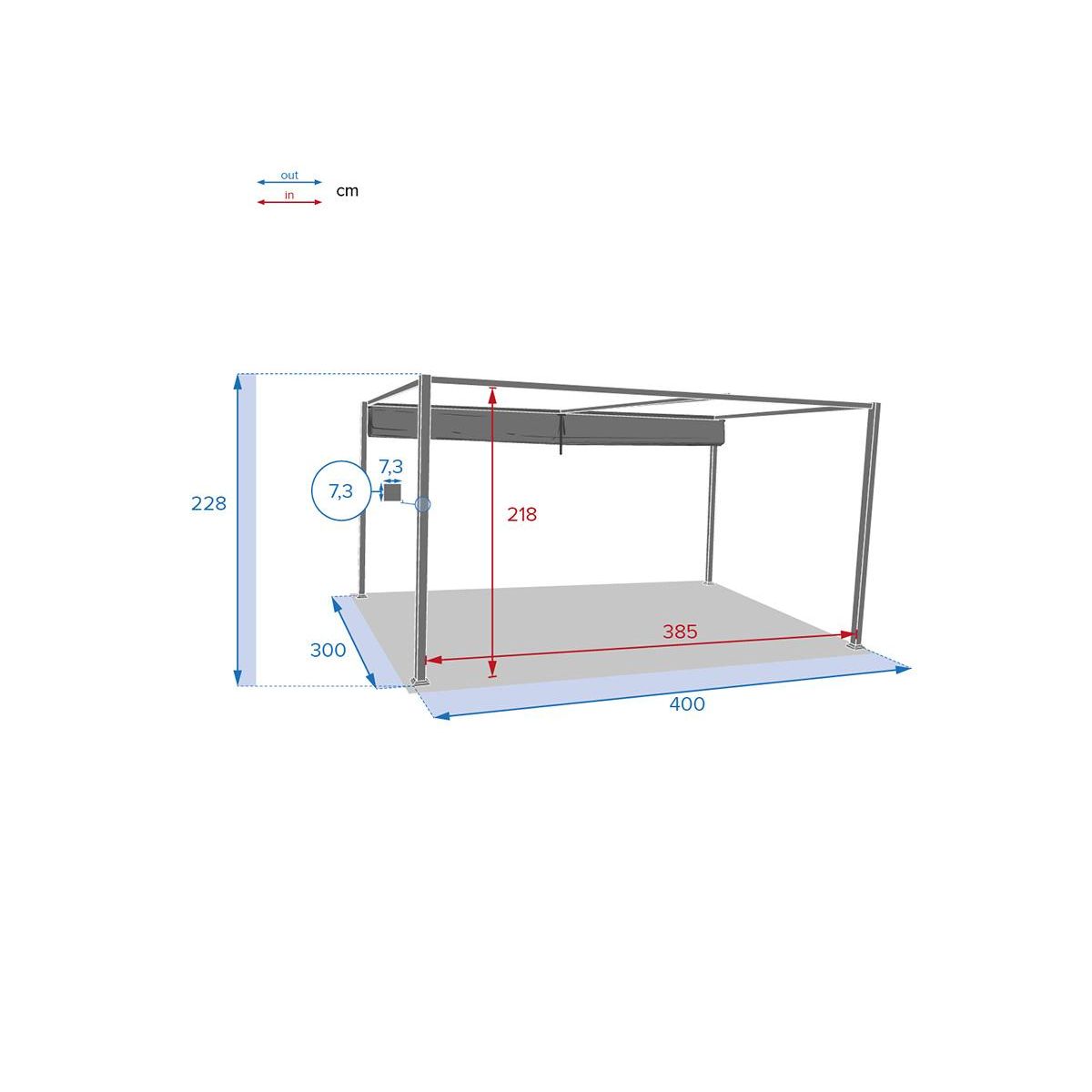HESPERIDE Tonnelle de jardin en aluminium ardoise Palmeira 4 x 3 m - Hespéride