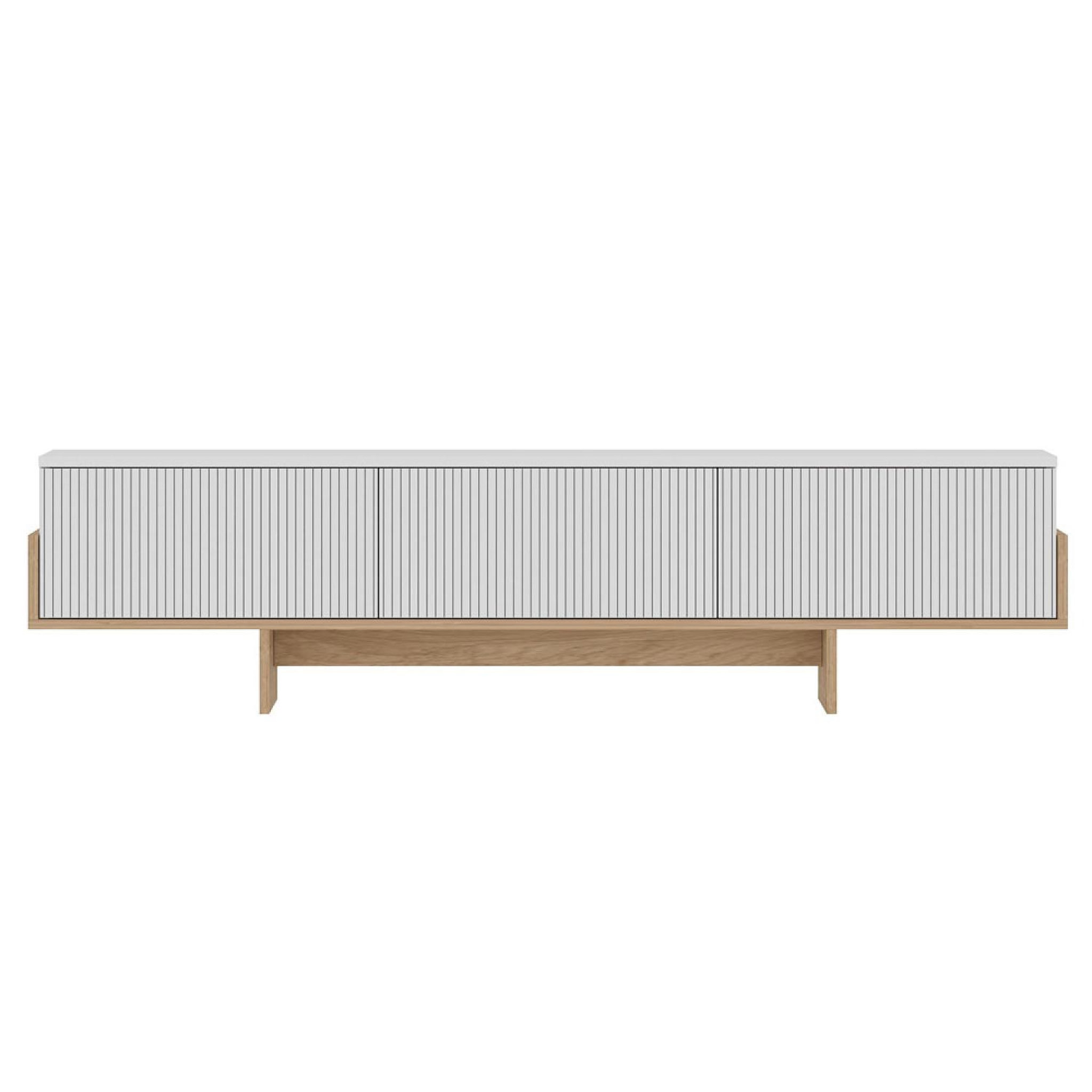 CONCEPT USINE Meuble tv avec placards blanc et bois 180cm wopi