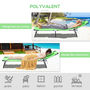 Voir la diapositive 5 : OUTSUNNY Bain de soleil pliable transat inclinable 4 positions chaise longue de lecture 3 coussins fournis vert