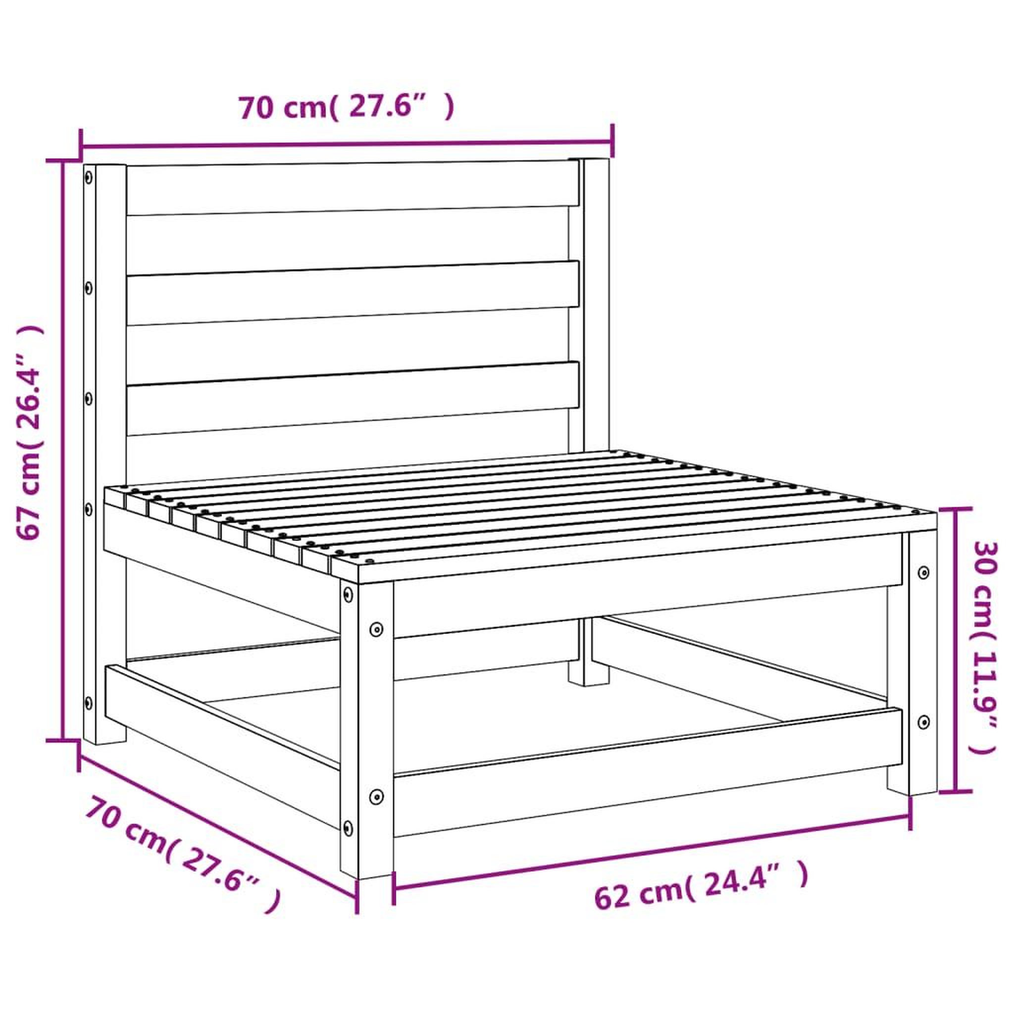Voir la diapositive 6 : VIDAXL Canapes de jardin cire marron 2 pcs bois de pin massif