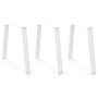 Voir la diapositive 1 : VIDAXL Pieds de table a manger forme de V 3 pcs blanc 70x(72-73,3) cm