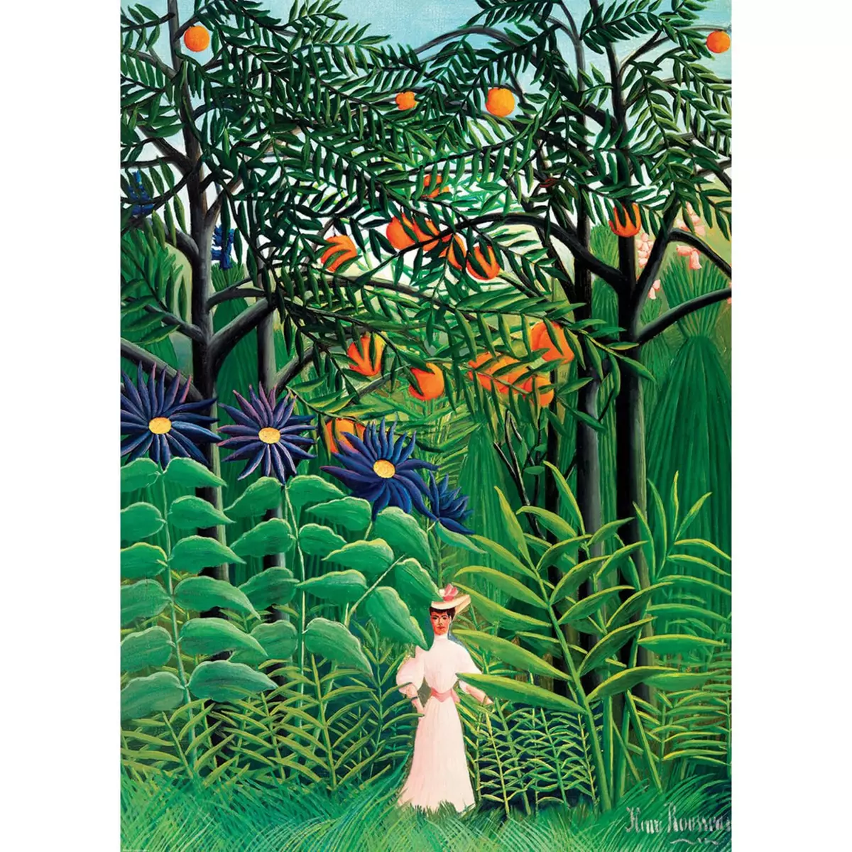 Eurographics Puzzle 1000 pièces : Femme marchant dans une forêt exotique, Henri Rousseau