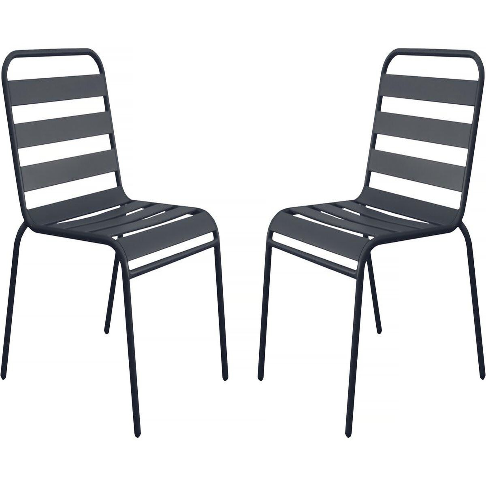 Habitat et Jardin Lot de 2 chaises de jardin en métal empilables  bilbao  - gris