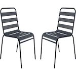 Habitat et Jardin Lot de 2 chaises de jardin en métal empilables  Bilbao  - Gris