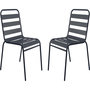 Voir la diapositive 1 : Habitat et Jardin Lot de 2 chaises de jardin en métal empilables  Bilbao  - Gris