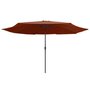 Voir la diapositive 2 : VIDAXL Parasol de jardin avec mat en metal 390 cm terre cuite