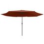 Voir la diapositive 2 : VIDAXL Parasol de jardin avec mat en metal 390 cm terre cuite