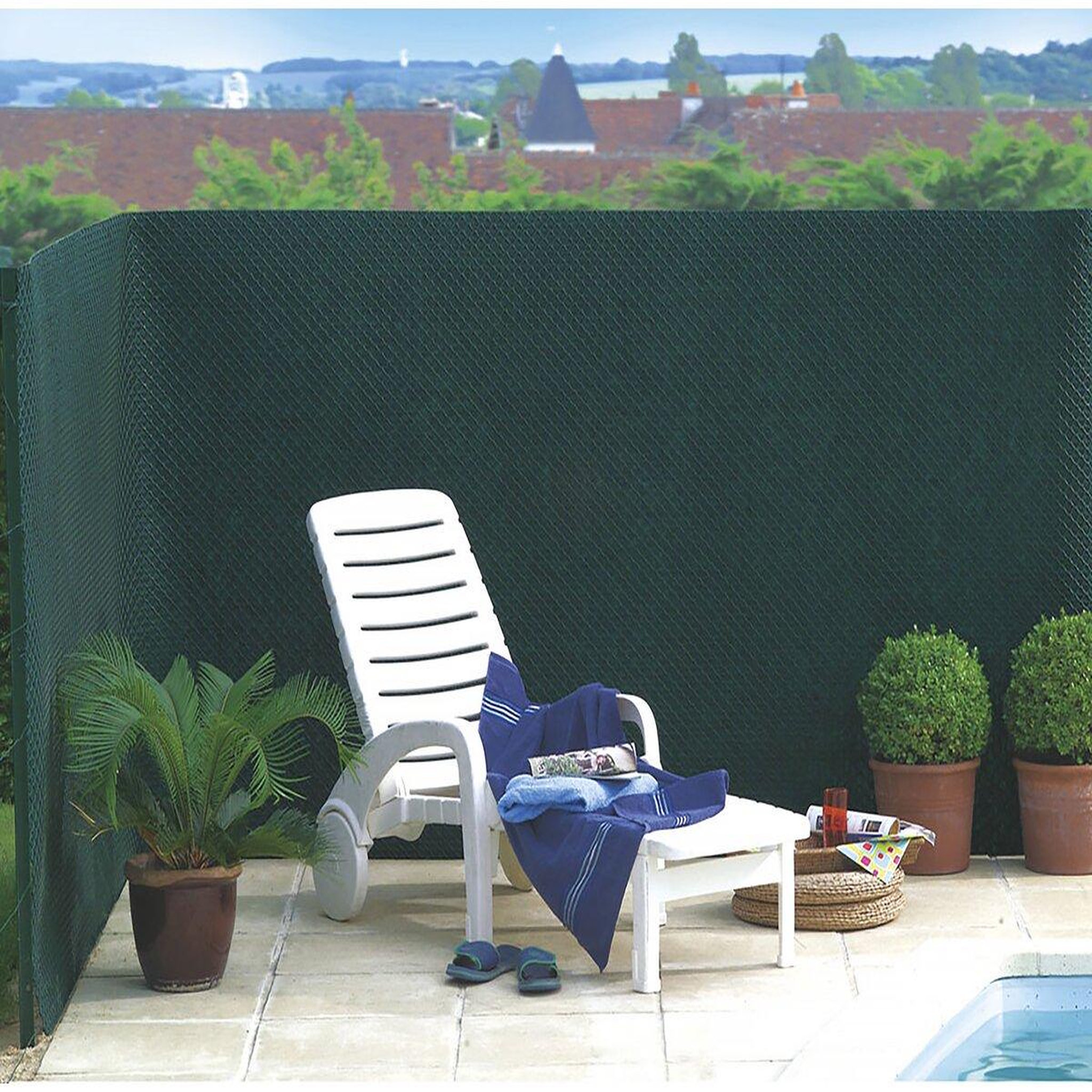 Voir la diapositive 2 : Habitat et Jardin Brise vue synthétique - Tandem - 1.80 x 25 m - Vert