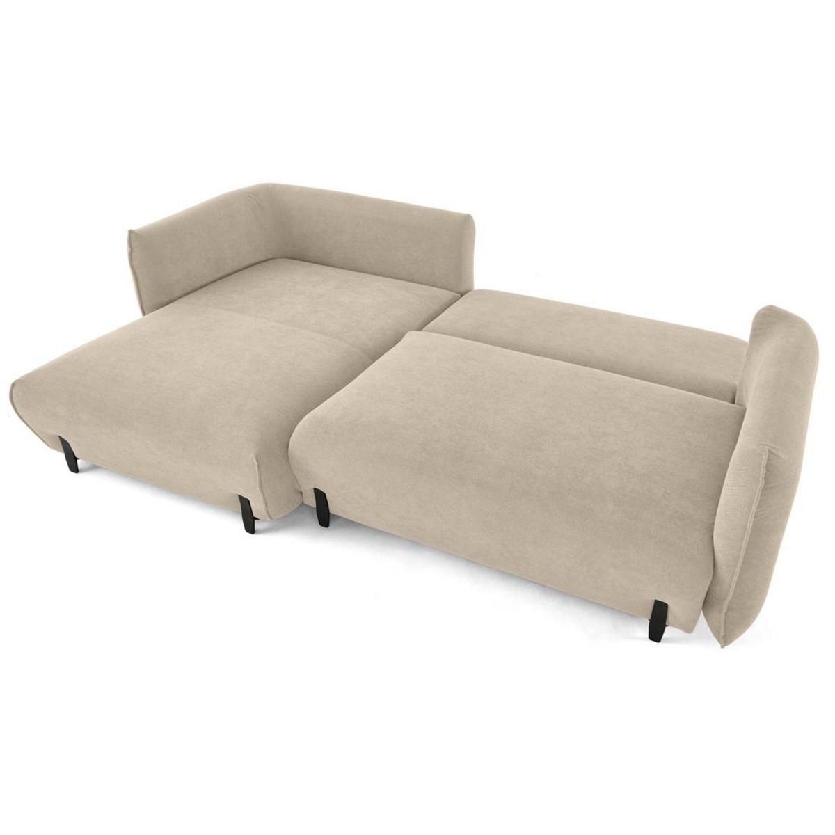 LISA DESIGN Gianni - canapé d'angle gauche 4 places convertible avec coffre en tissu