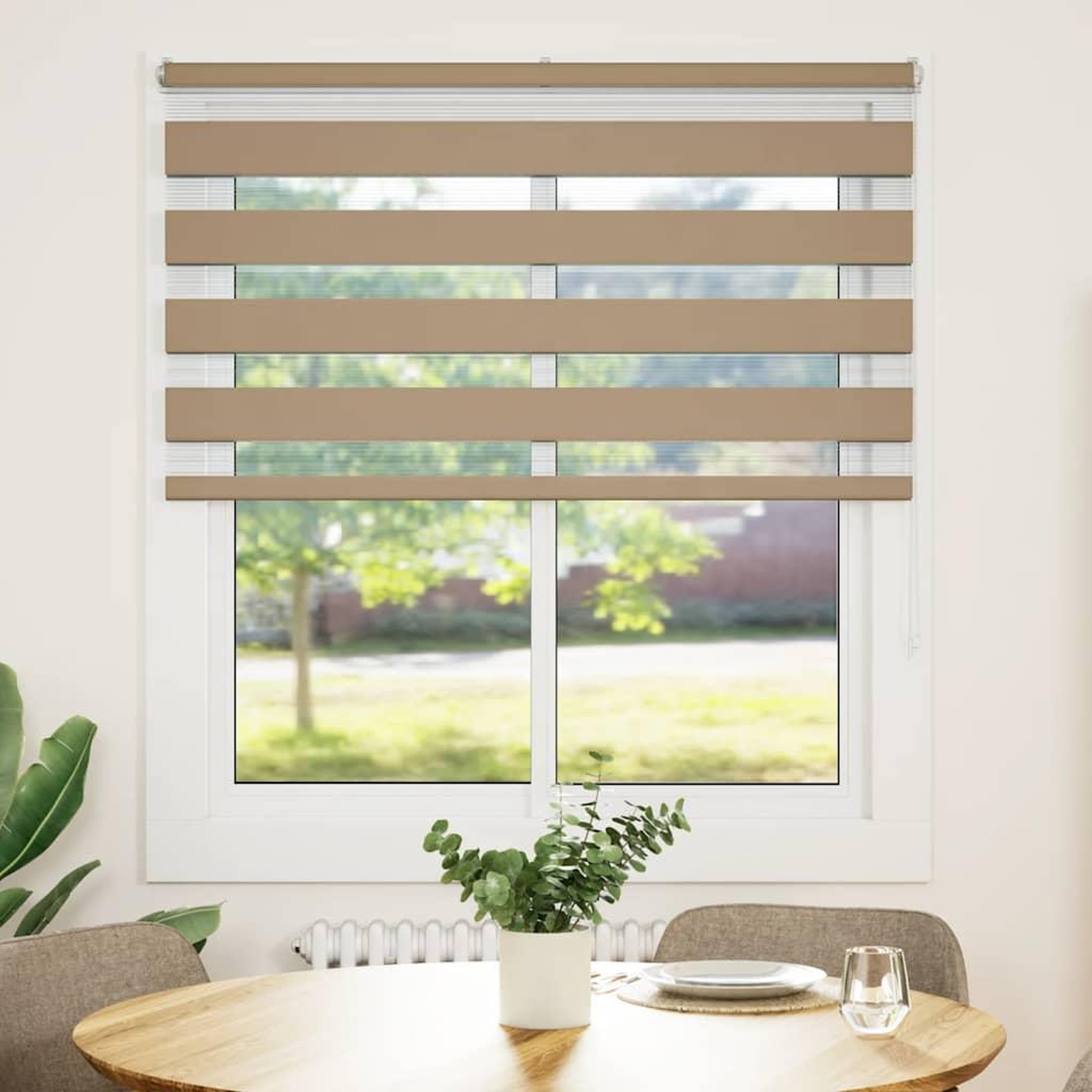 Voir la diapositive 2 : VIDAXL Store zebre marron sable largeur du tissu 120,9 cm polyester