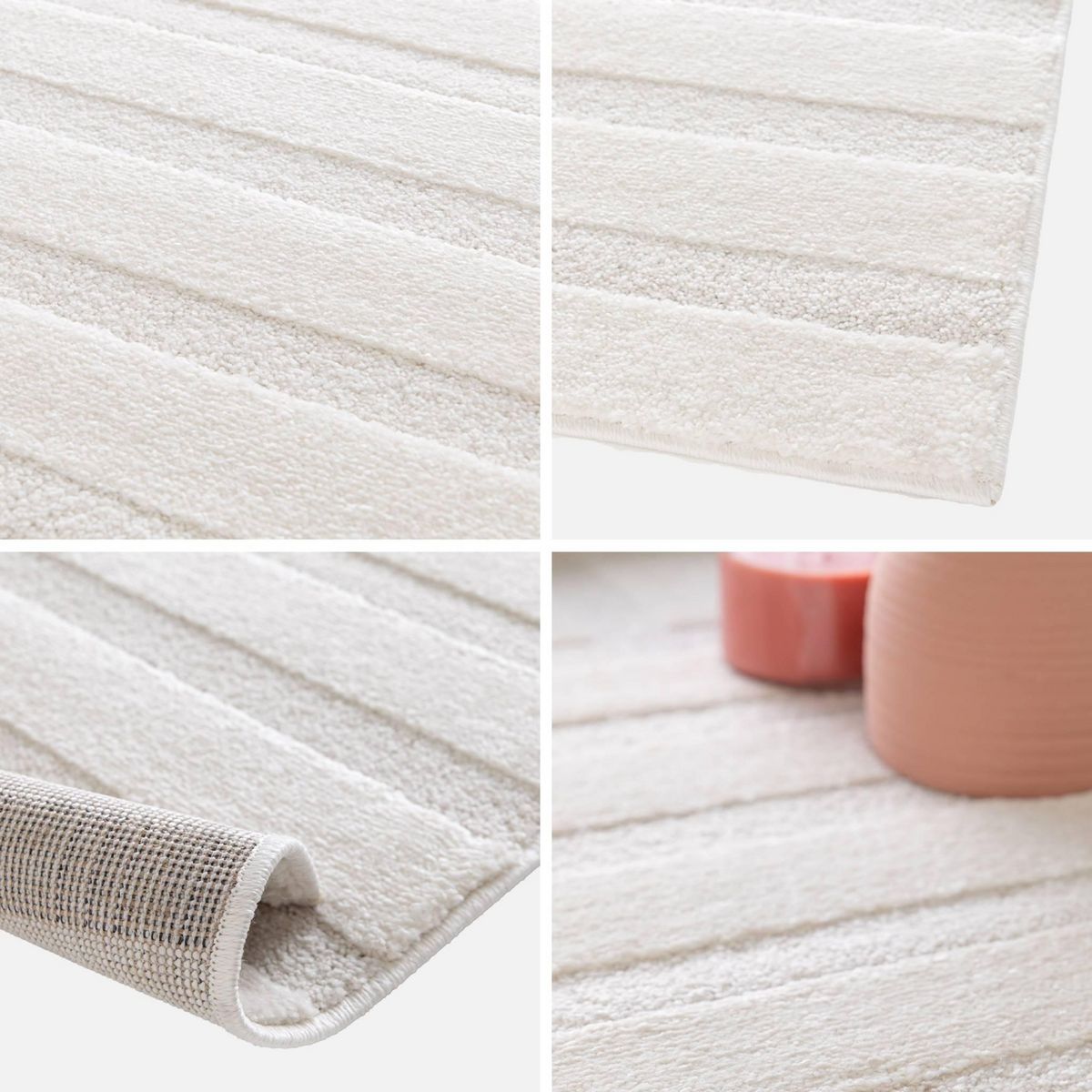 SWEEEK Tapis intérieur motifs arches, poils ras, crème