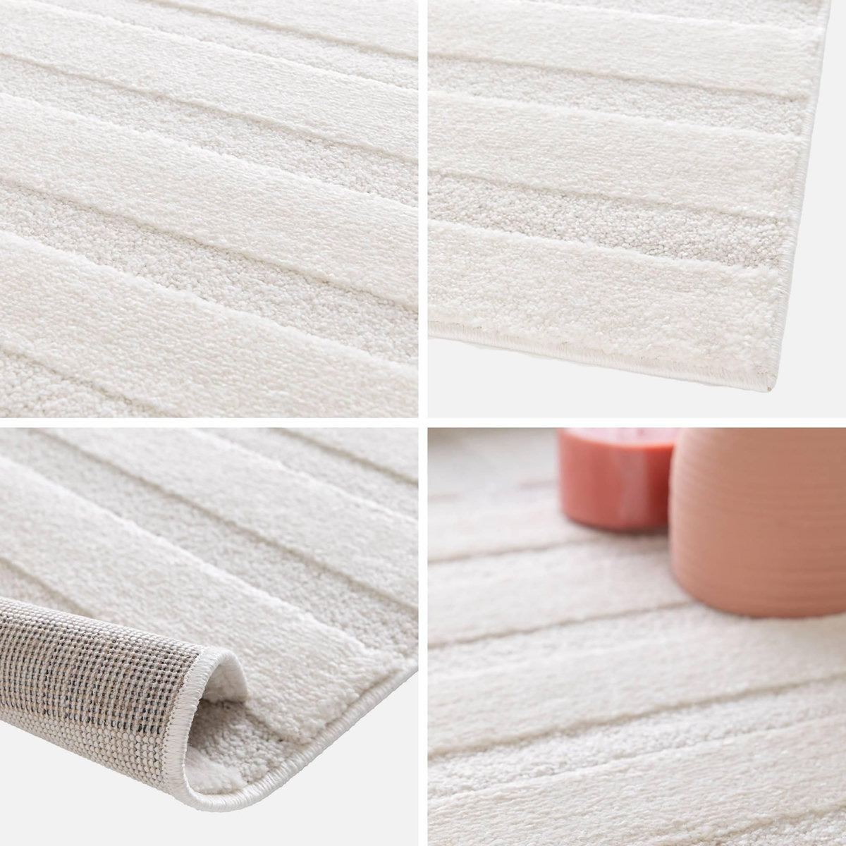 SWEEEK Tapis intérieur motifs arches, poils ras, crème