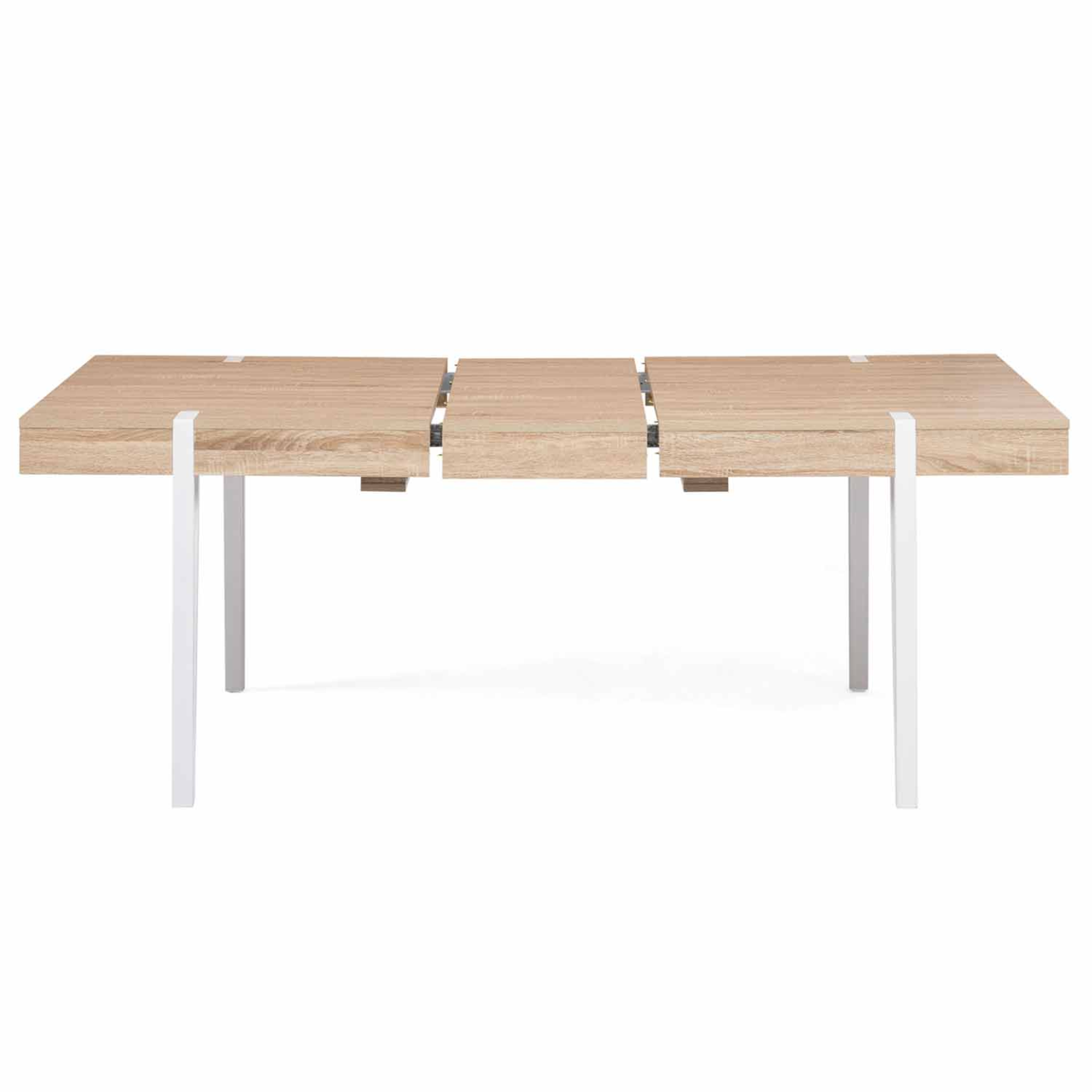 Voir la diapositive 3 : ID MARKET Table à manger extensible rectangle austria 6-10 personnes bois pied épingle blanc 160-200 cm