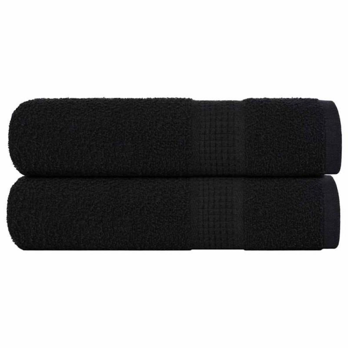 VIDAXL Serviettes de douche 2 pcs noir 70x140 cm 360 g m² 100% coton