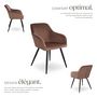 Voir la diapositive 3 : tectake Chaise style scandinave rembourrée aspect velours brun-noir Lot de 6