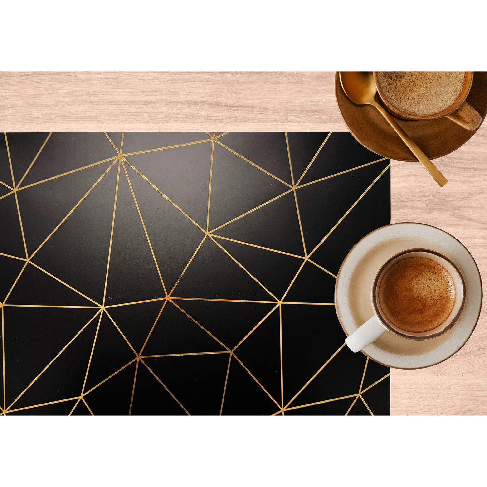 Voir la diapositive 2 : TOILINUX Lot de 2 sets de table avec encre métallique copper