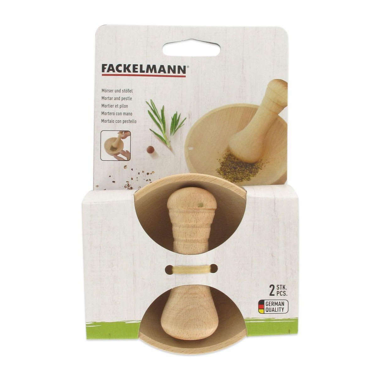 Fackelmann Mortier et pilon de cuisine en bois Fackelmann Wood Edition