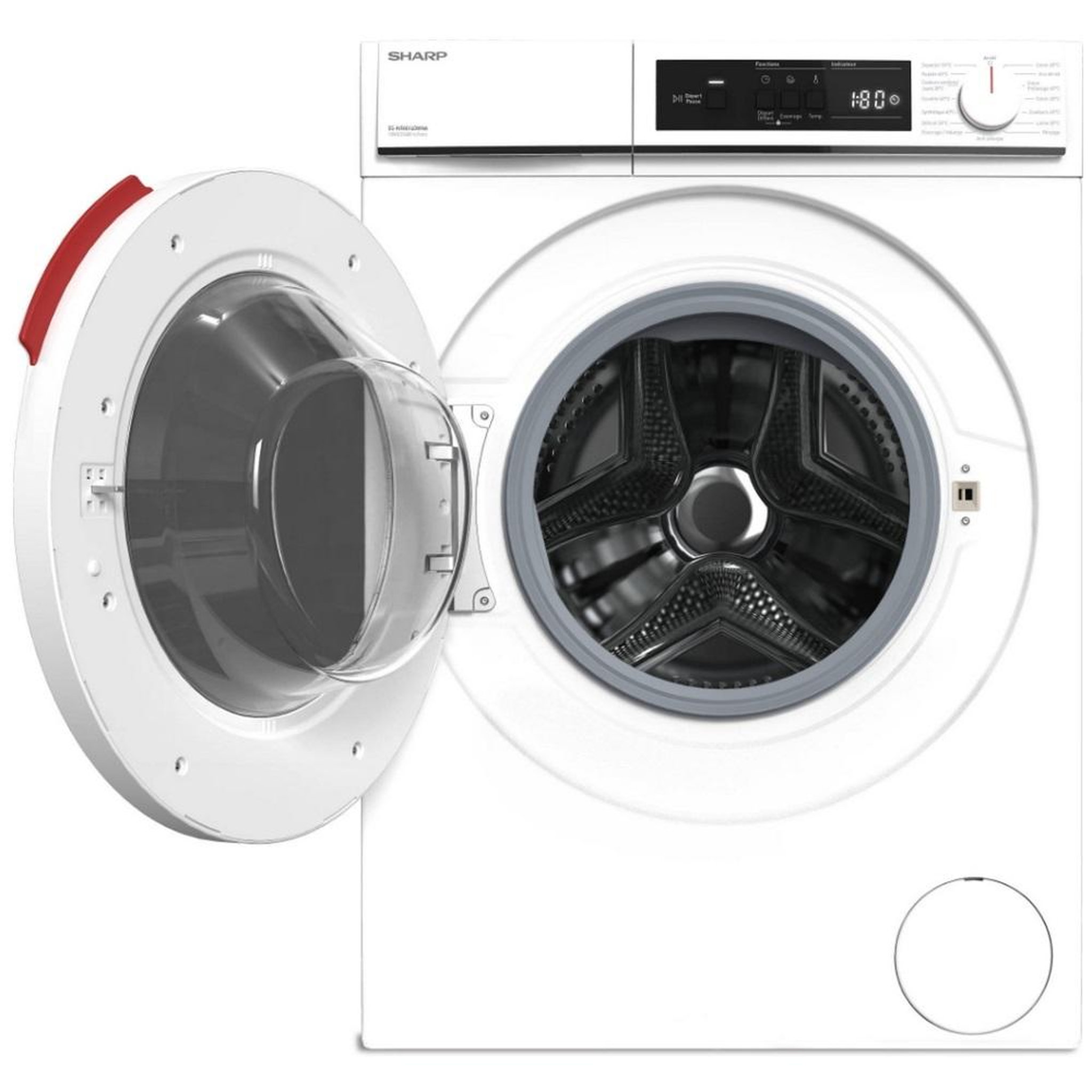 Voir la diapositive 4 : Sharp Lave-linge frontal 10kg 1400 tours/min - esnfa014dwna