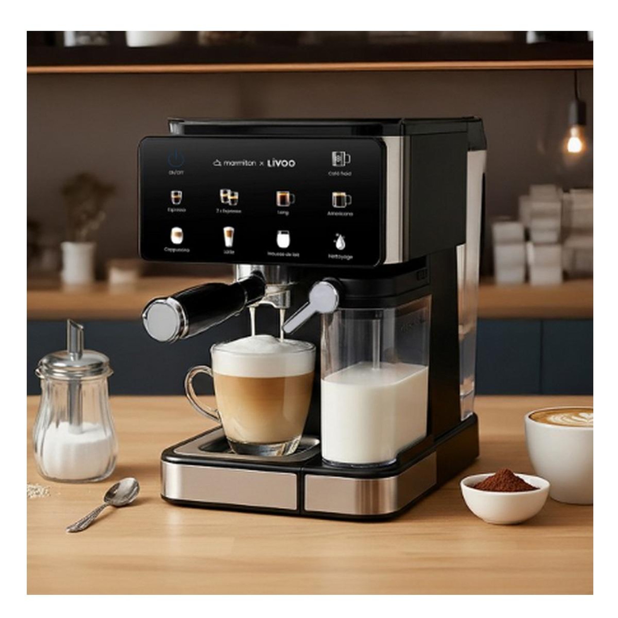 Voir la diapositive 4 : LIVOO Machine à expresso 20 bars noir - dod222co