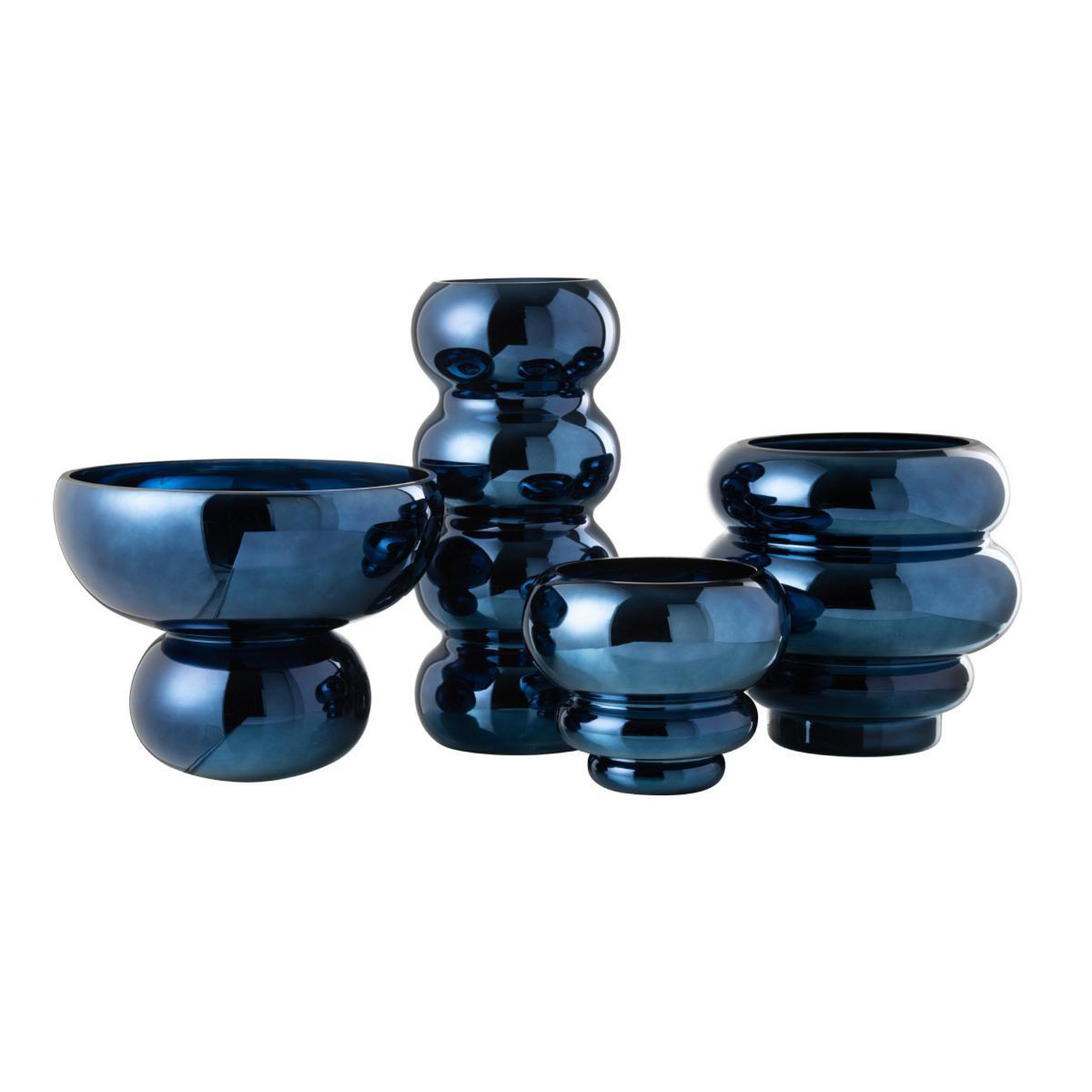 Voir la diapositive 3 : J-LINE Photophore Design Bol  Cléa  23cm Bleu