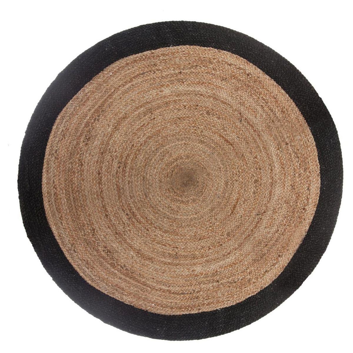 ATMOSPHERA Tapis déco rond en jute bord coloré diamètre 120 cm