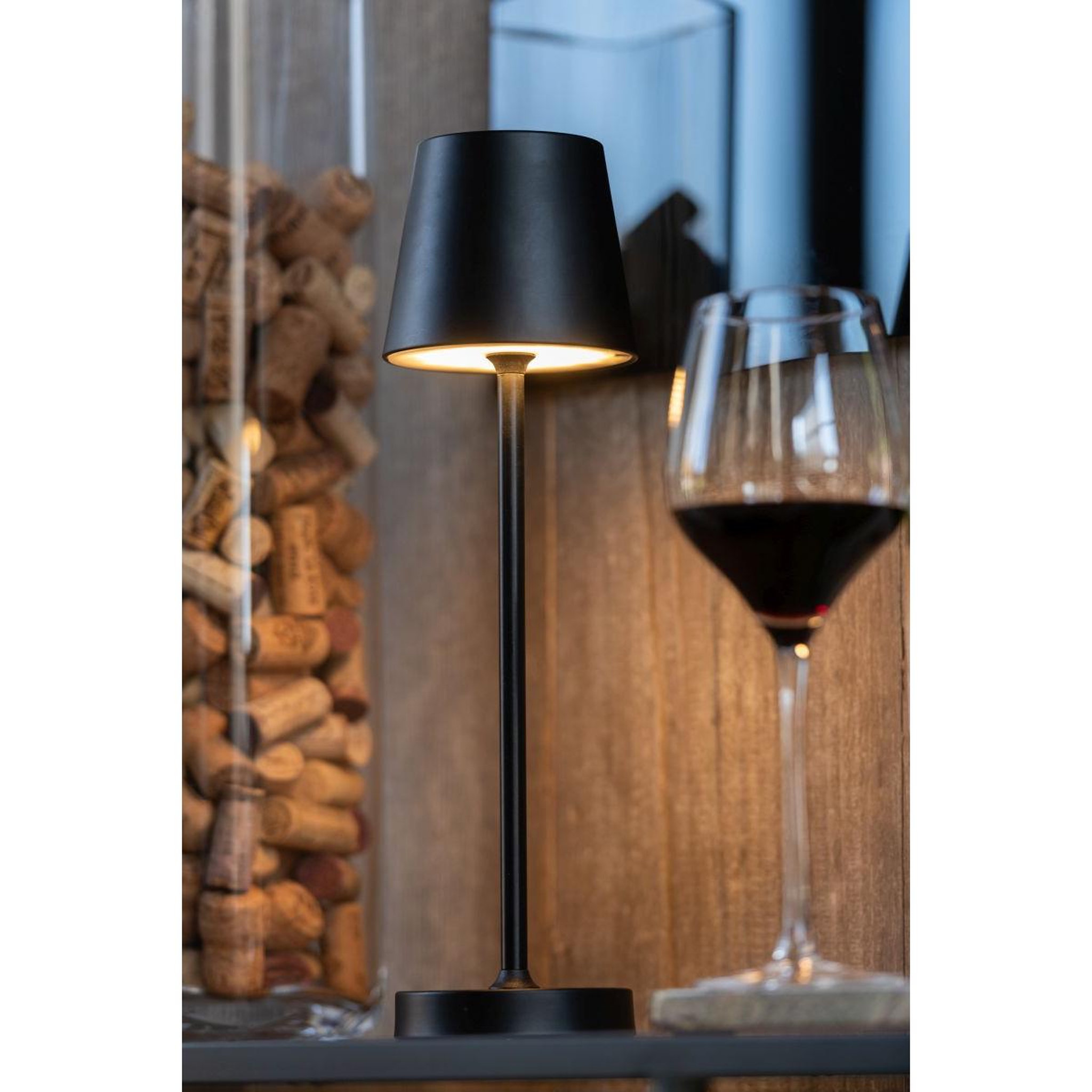 Voir la diapositive 4 : J-LINE Lampe à poser à led  goa  37cm noir