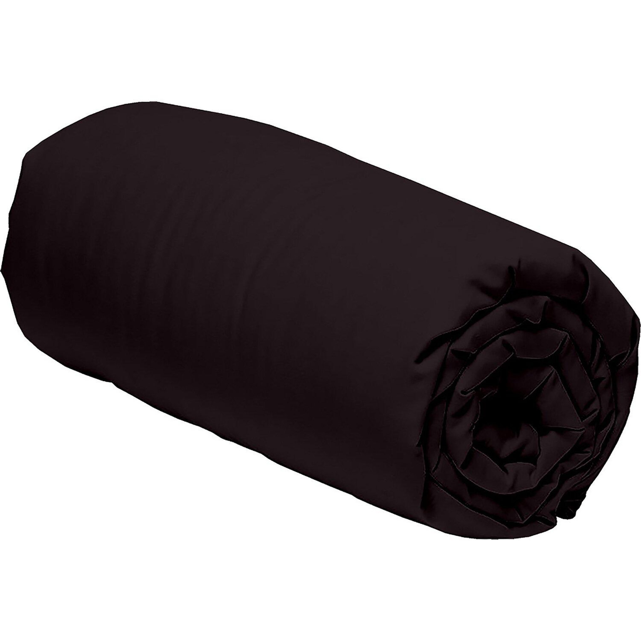 Voir la diapositive 2 : Home collection Drap housse , bonnet 30cm 100% percale de coton 80fils noir