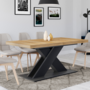Voir la diapositive 4 : ID MARKET Table à manger extensible rectangle ALICIA 6-10 personnes bois et noir 160-200 cm