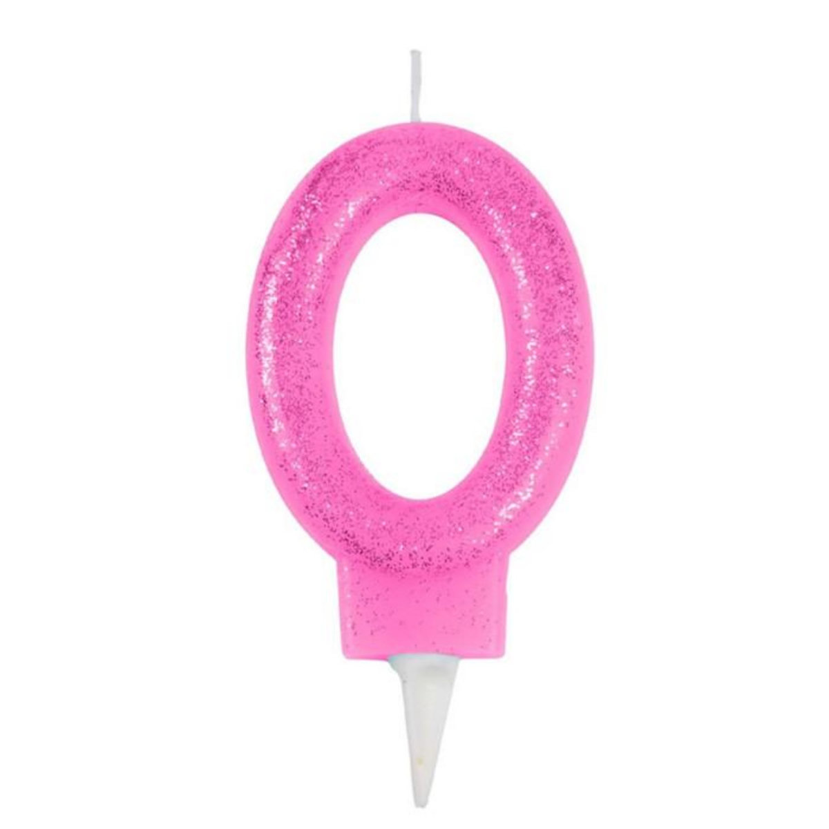 Paris Prix Bougie d'Anniversaire Paillette  Chiffre 0  7cm Rose