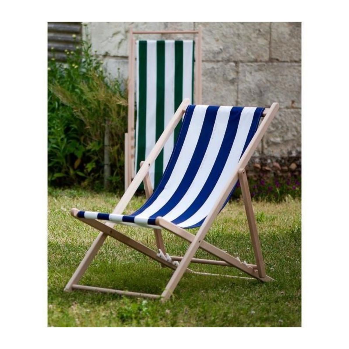 Jardin prive Chilienne agrafée - JARDIN PRIVE - Rayures - Bleu / Blanc