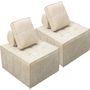 Voir la diapositive 1 : Habitat et Jardin Lot de 2 chauffeuses pour canapé modulables en tissu texturé  Velluto  - Beige