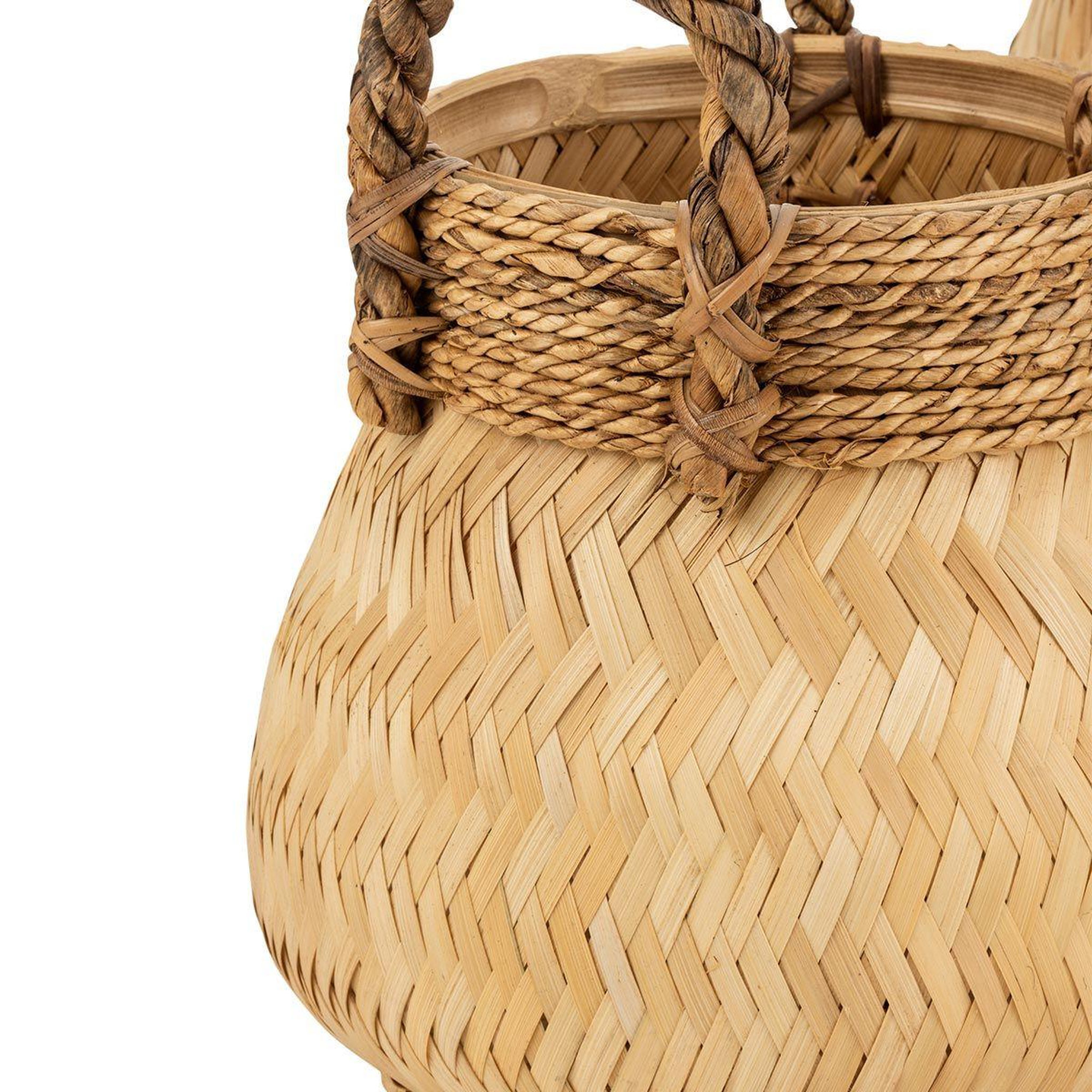 Voir la diapositive 3 : J-LINE Lot de 3 Paniers Déco  Handle  58cm Naturel