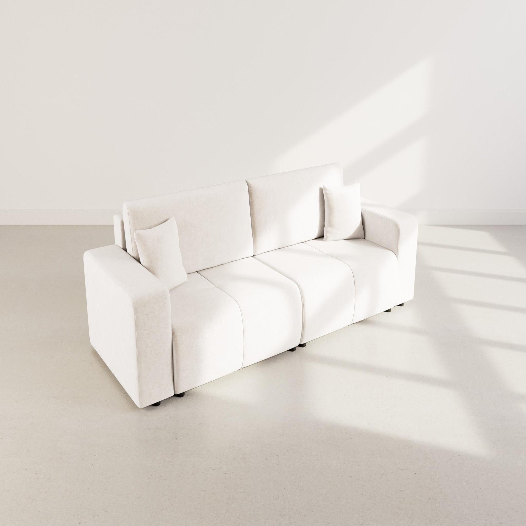 Voir la diapositive 6 : BEST MOBILIER Nicole - canapé droit 4 places convertible avec coffre en tissu