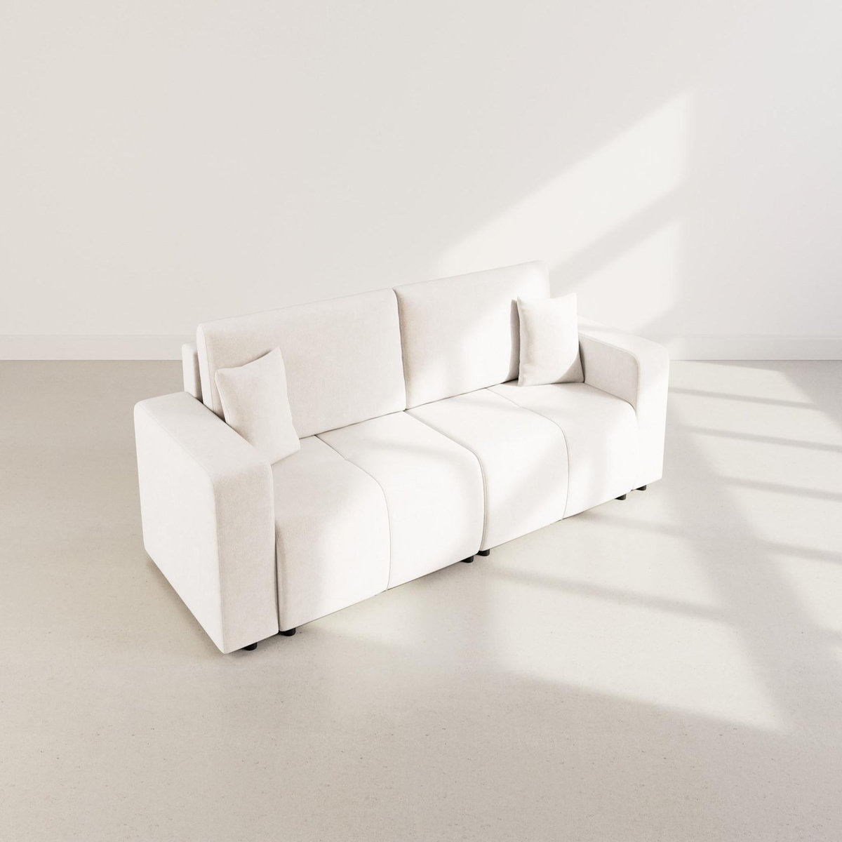 BEST MOBILIER Nicole - canapé droit 4 places convertible avec coffre en tissu