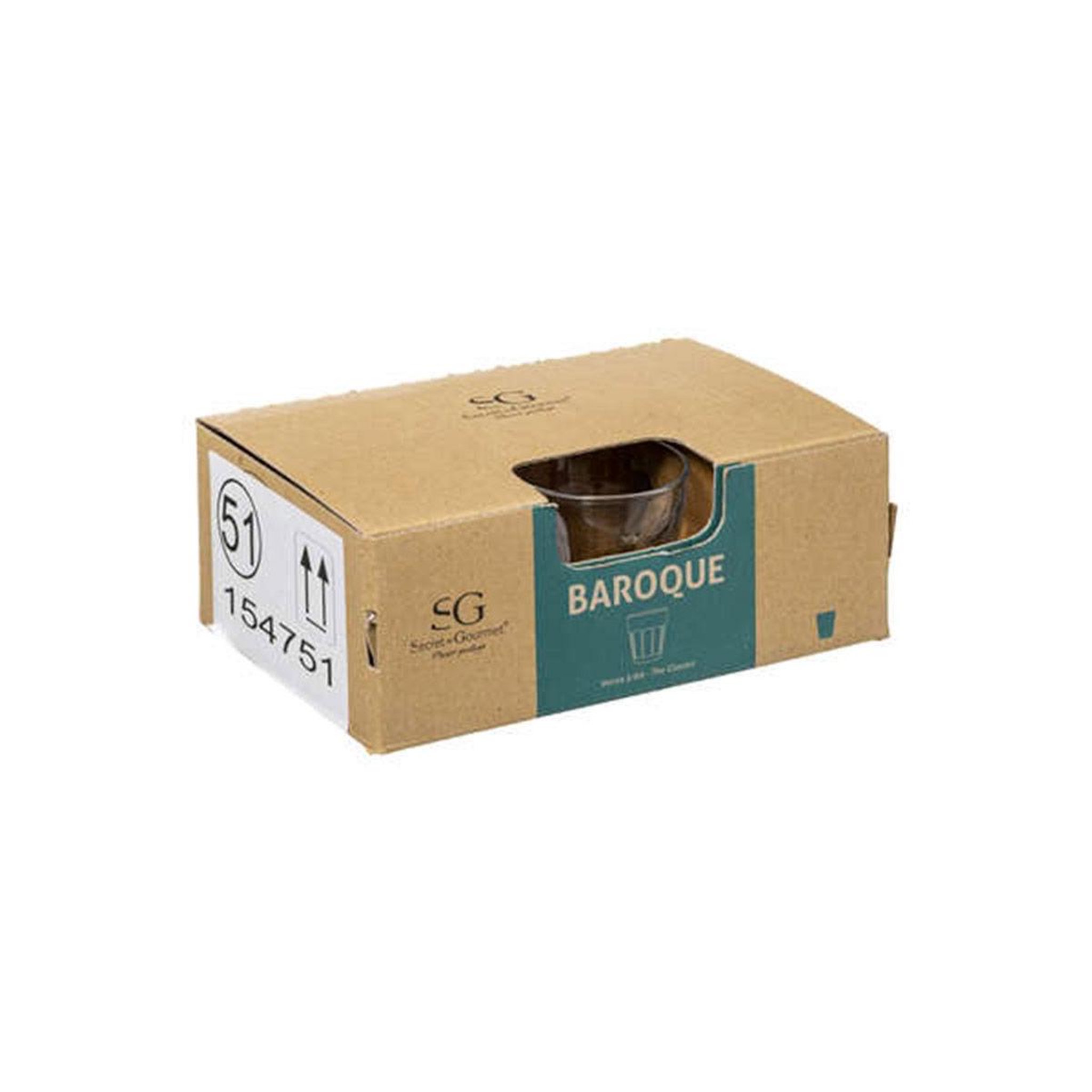 Voir la diapositive 2 : SECRET DE GOURMET Lot de 6 verres à thé  baroque  10cl transparent