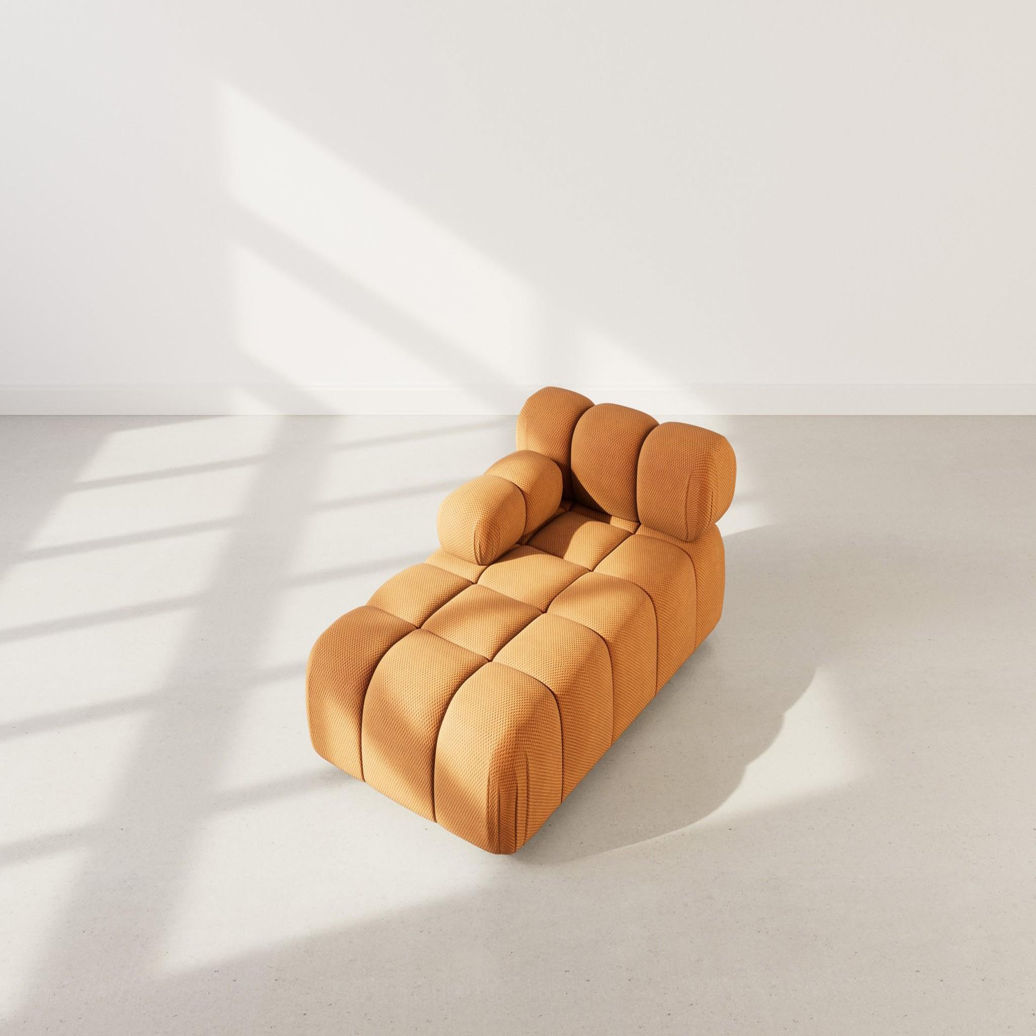 Voir la diapositive 3 : LISA DESIGN Ruby - module d'assise méridienne gauche en velours texturé