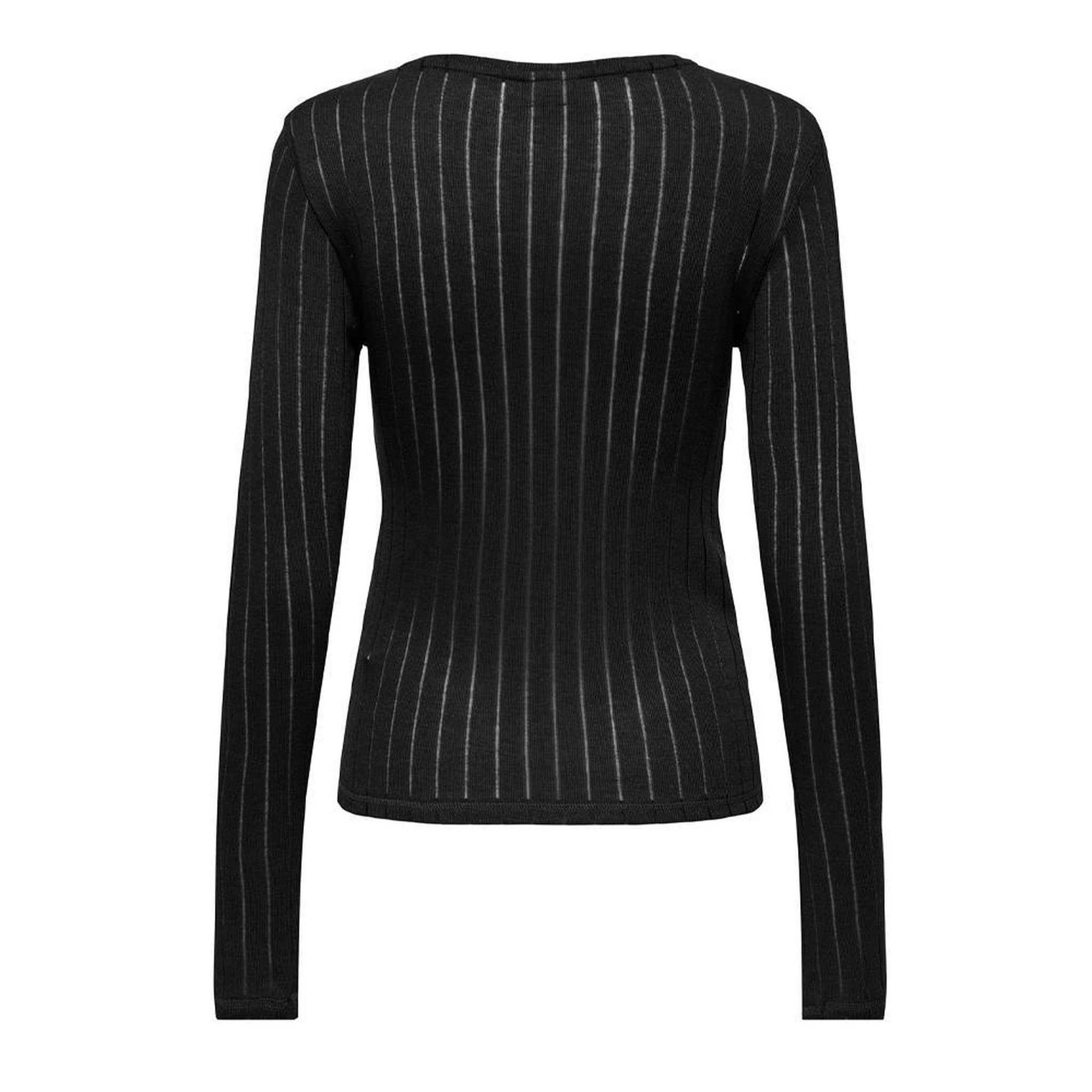 Voir la diapositive 2 : JACQUELINE DE YONG T-Shirt Manches Longues Noires Femme JDY Cordelia